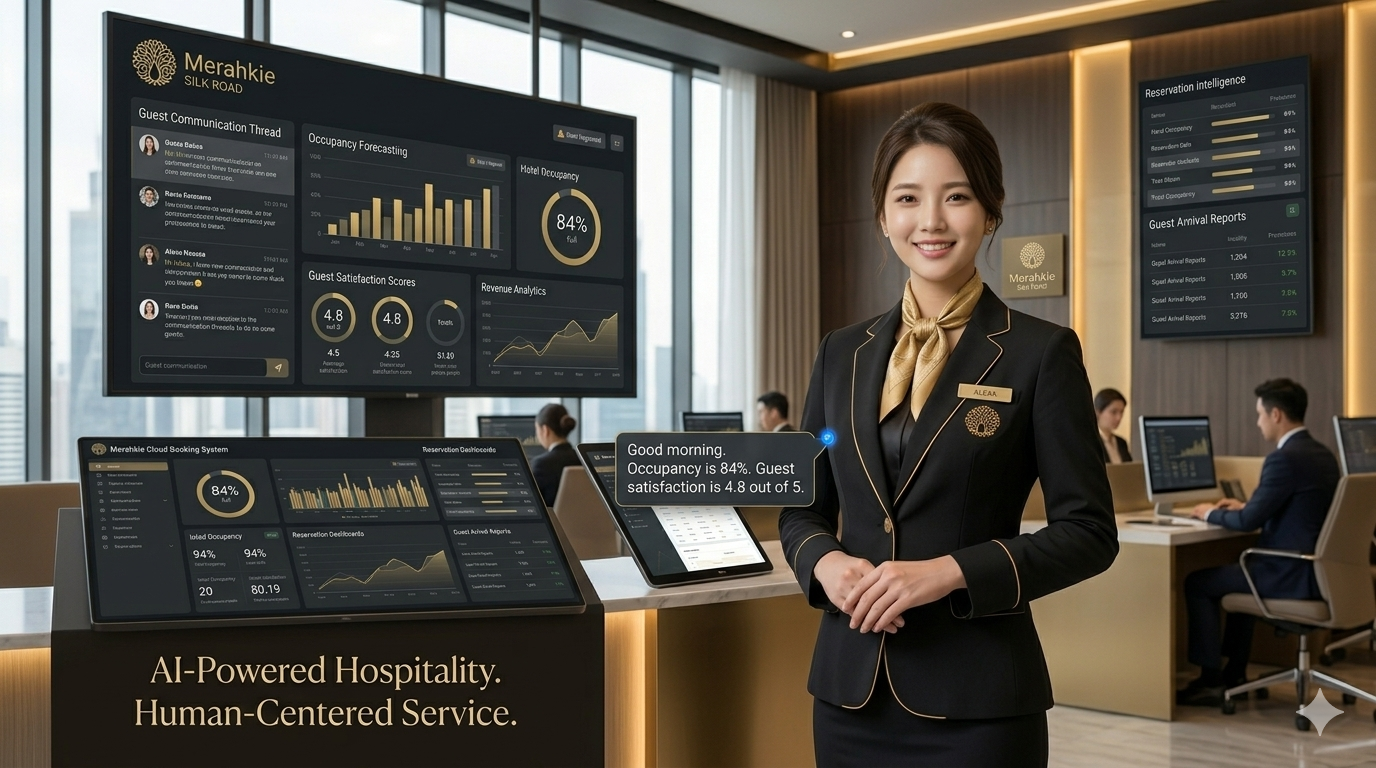 AI hospitality technology platform enhancing hotel operations, guest experiences, revenue management, and digital transformation.